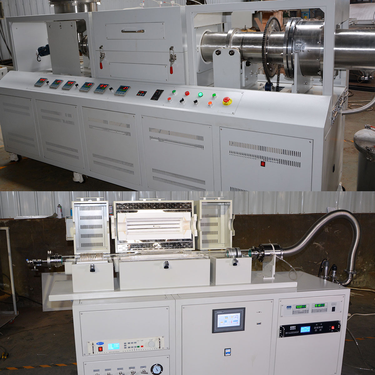 What is the correct way to charge gas in a tube furnace?