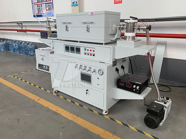 Three temperature zone tube furnace with vacuum pump (click on the picture to view product details) Three temperature zone tube furnace with vacuum pump (click on the picture to view product details)
